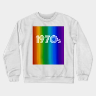 Rainbow Pride 1970s Retro Disco Font Crewneck Sweatshirt